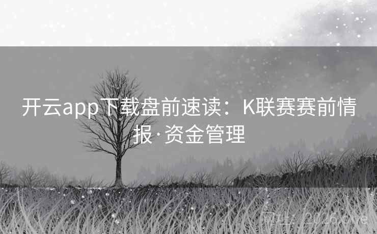 开云app下载盘前速读：K联赛赛前情报·资金管理  第2张